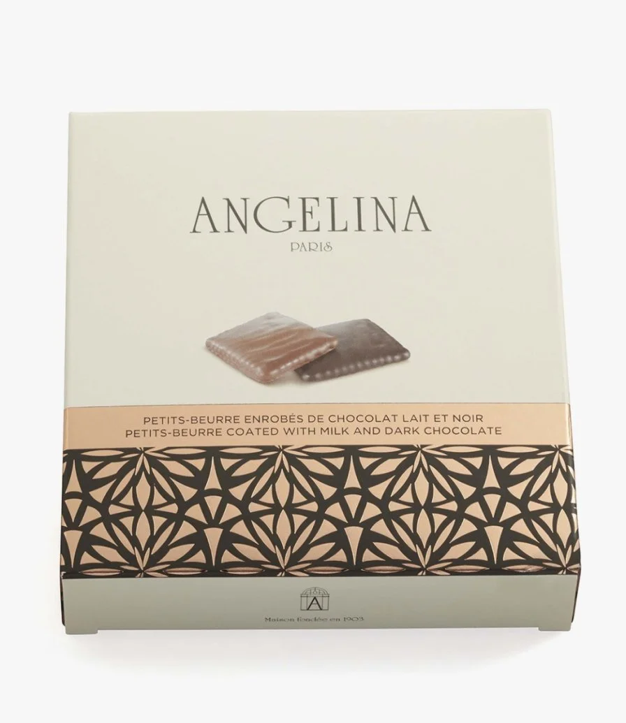 Petite Beurre coated with Milk & Dark Chocolate by Angelina