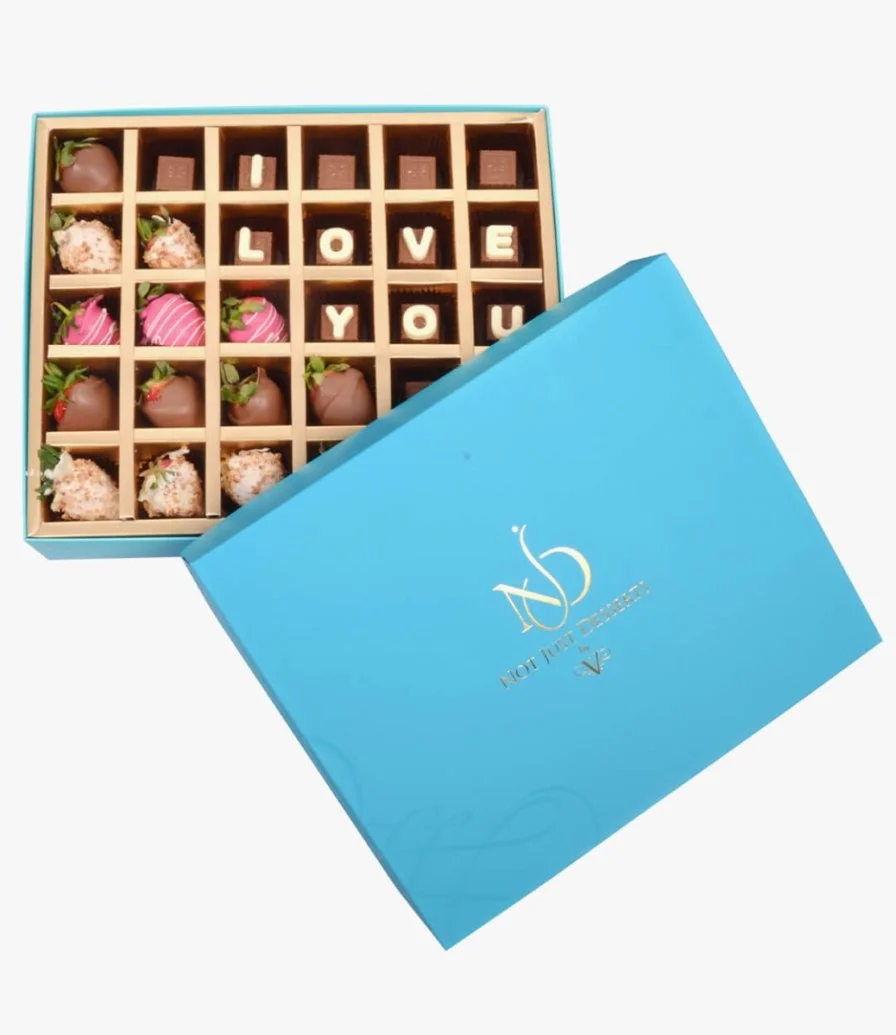 صندوق تشكيلة شوكولاتة وفراولة من NJD