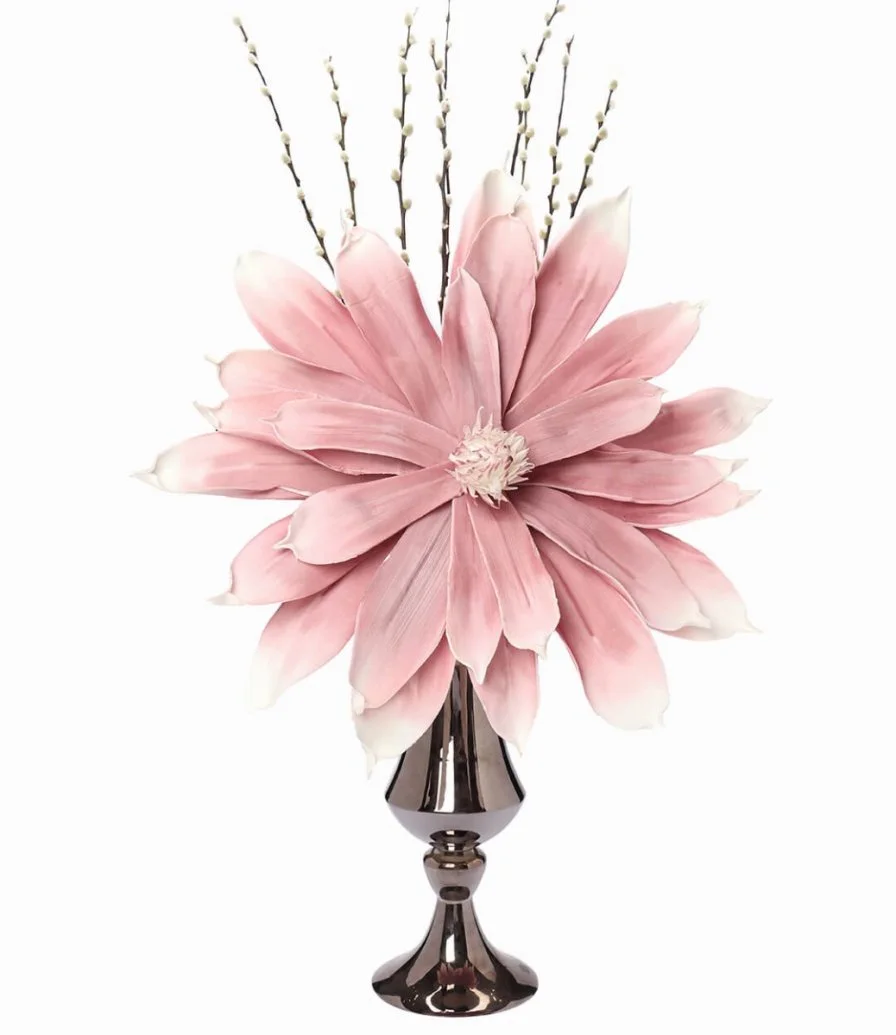 Pink Artificial Flowers Santorini Vase