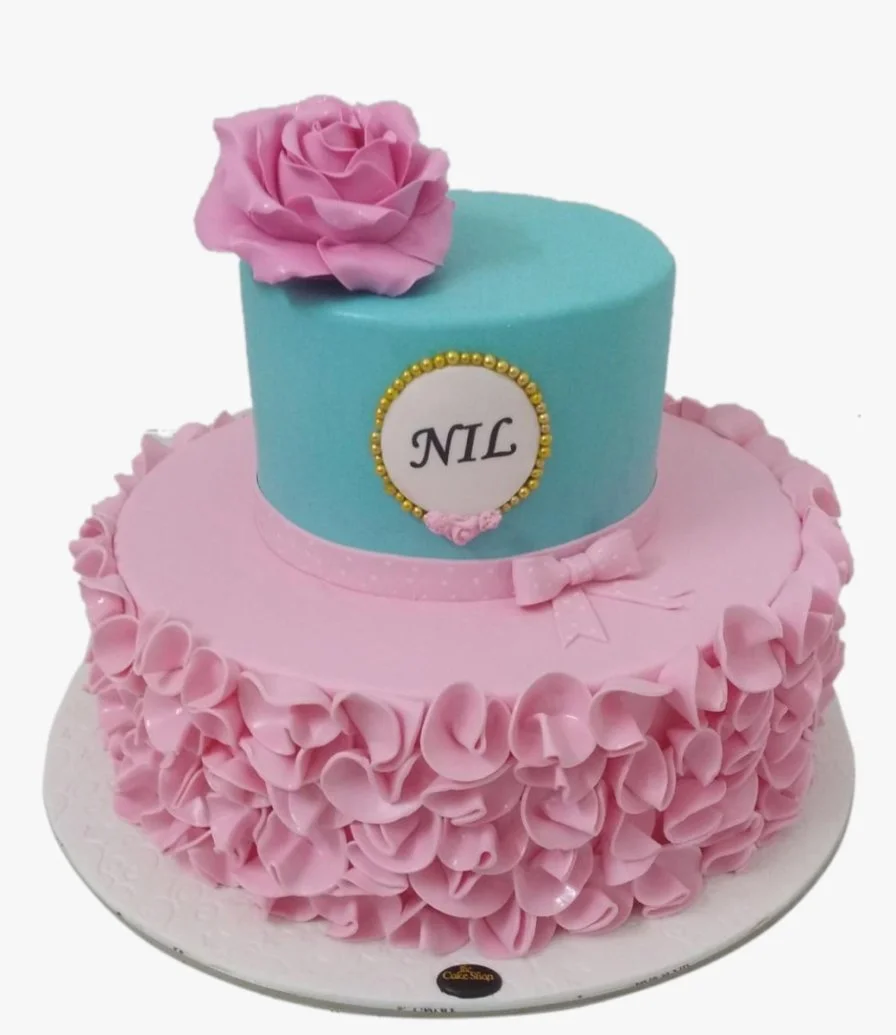 Pink & Blue 3D Birthday Cake