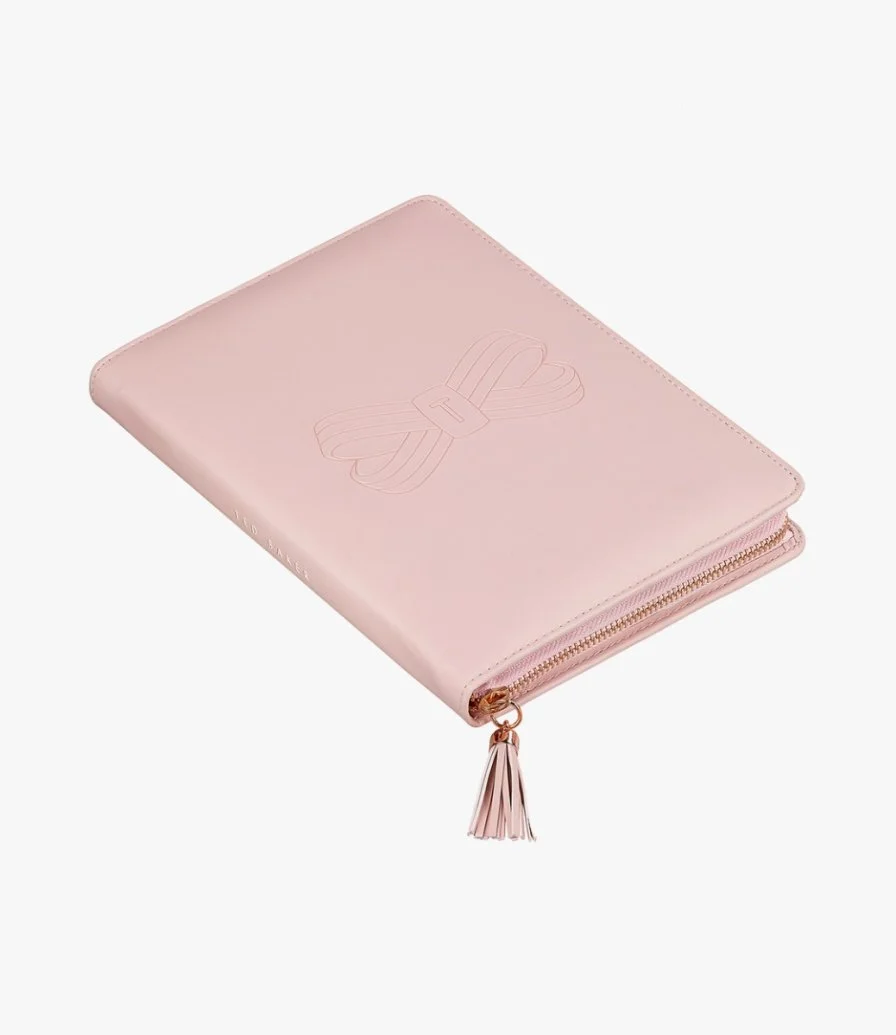 A5 Tassel Folio Pink by Ted Baker