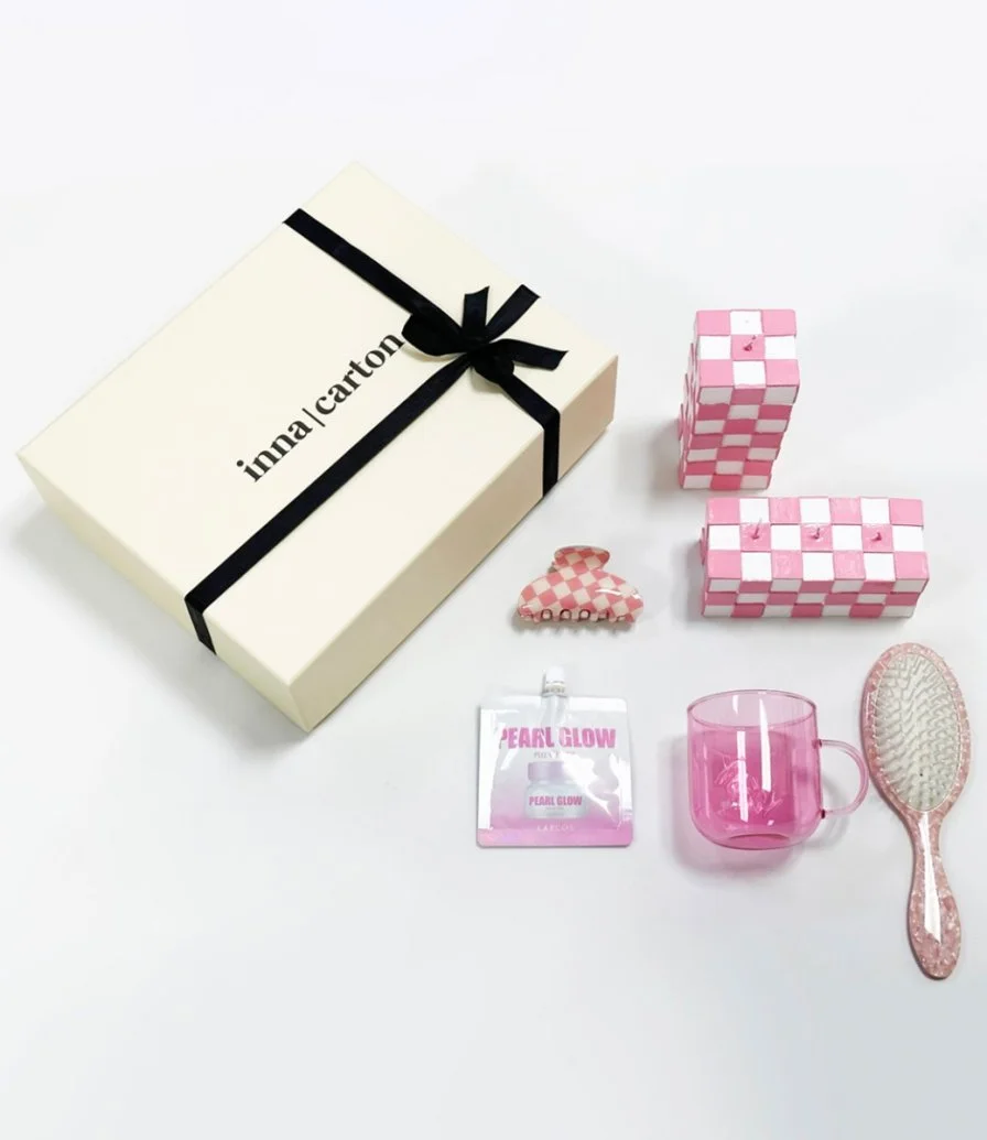 Pink Check Gift Hamper by Inna Carton