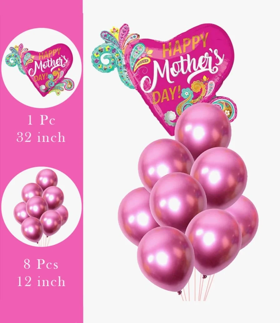 Pink Chrome Latex Balloon Bundle
