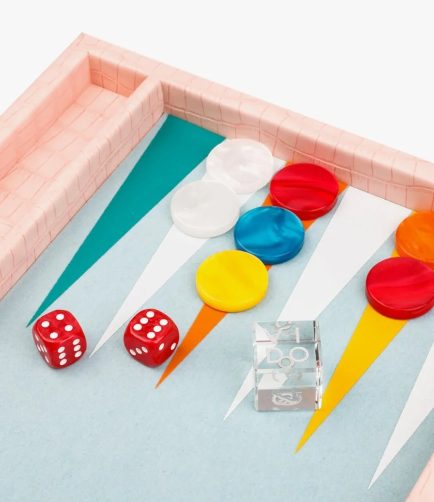 لعبة الطاولة وسط وردي من فيدو باكجامون