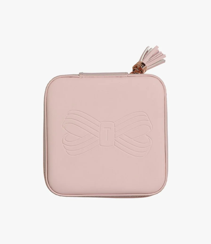 Pink & Grey Zipped Jewellery Case by Ted Baker