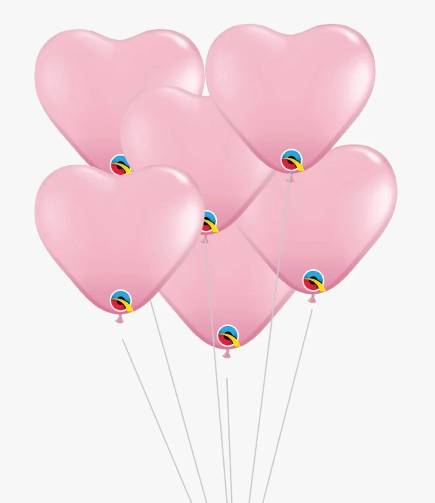 Pink Heart Helium Latex Balloons