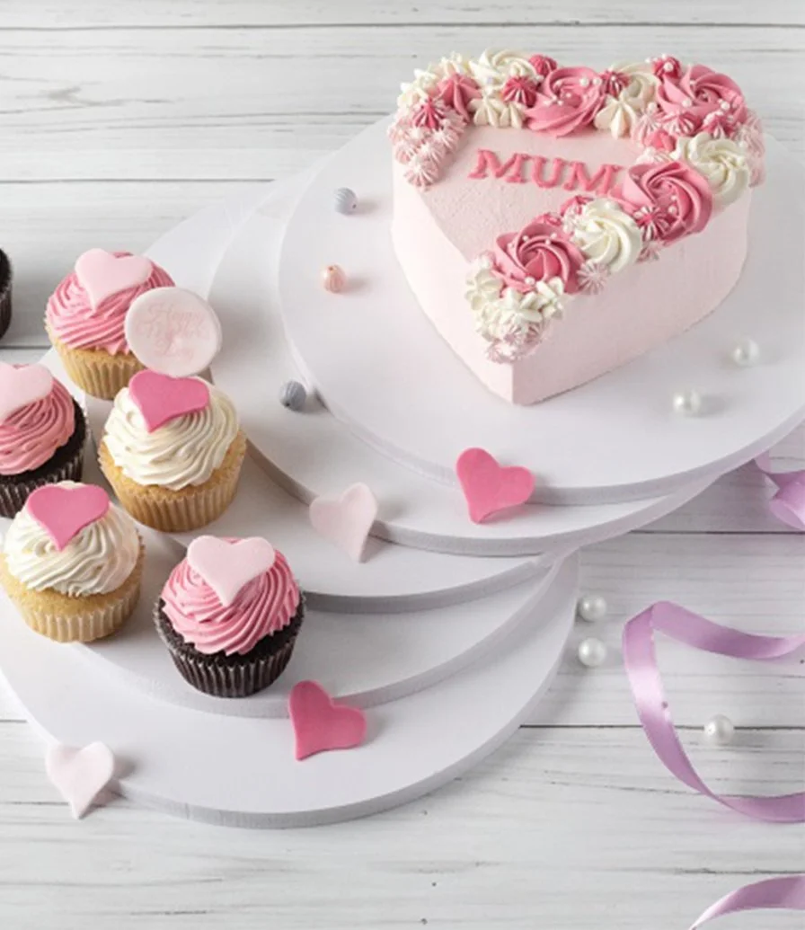 Pink Heart Mother’s Day Dessert Box By Cake Social