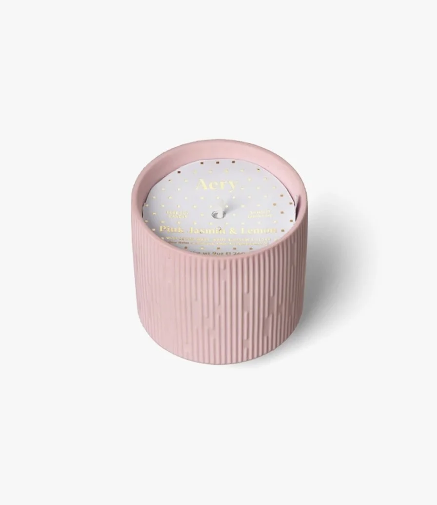 Pink Jasmine & Lemon Ceramic Plant Pot Candle by Aery