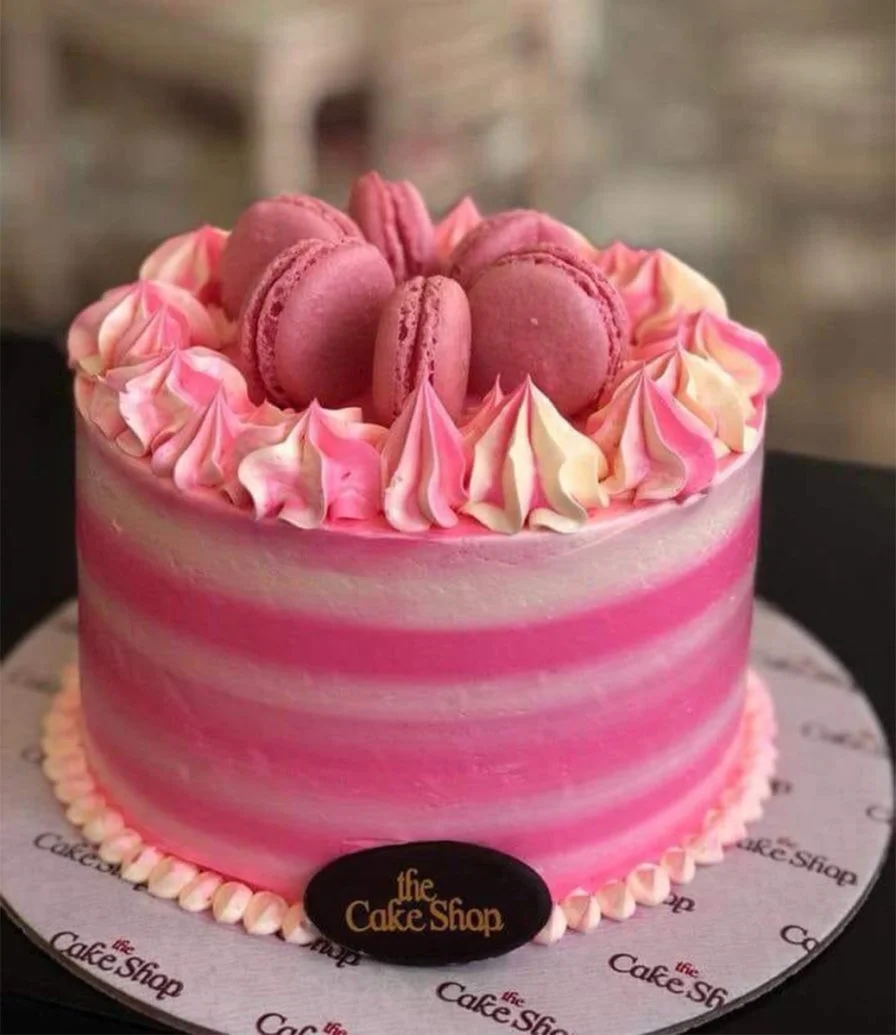 Pink Macaroon Chocolate Cake by The Cake Shop 