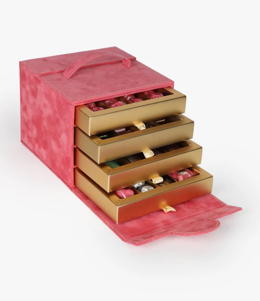 صندوق الشوكولاتة المخملي من ماستيكاشوب - الوردي