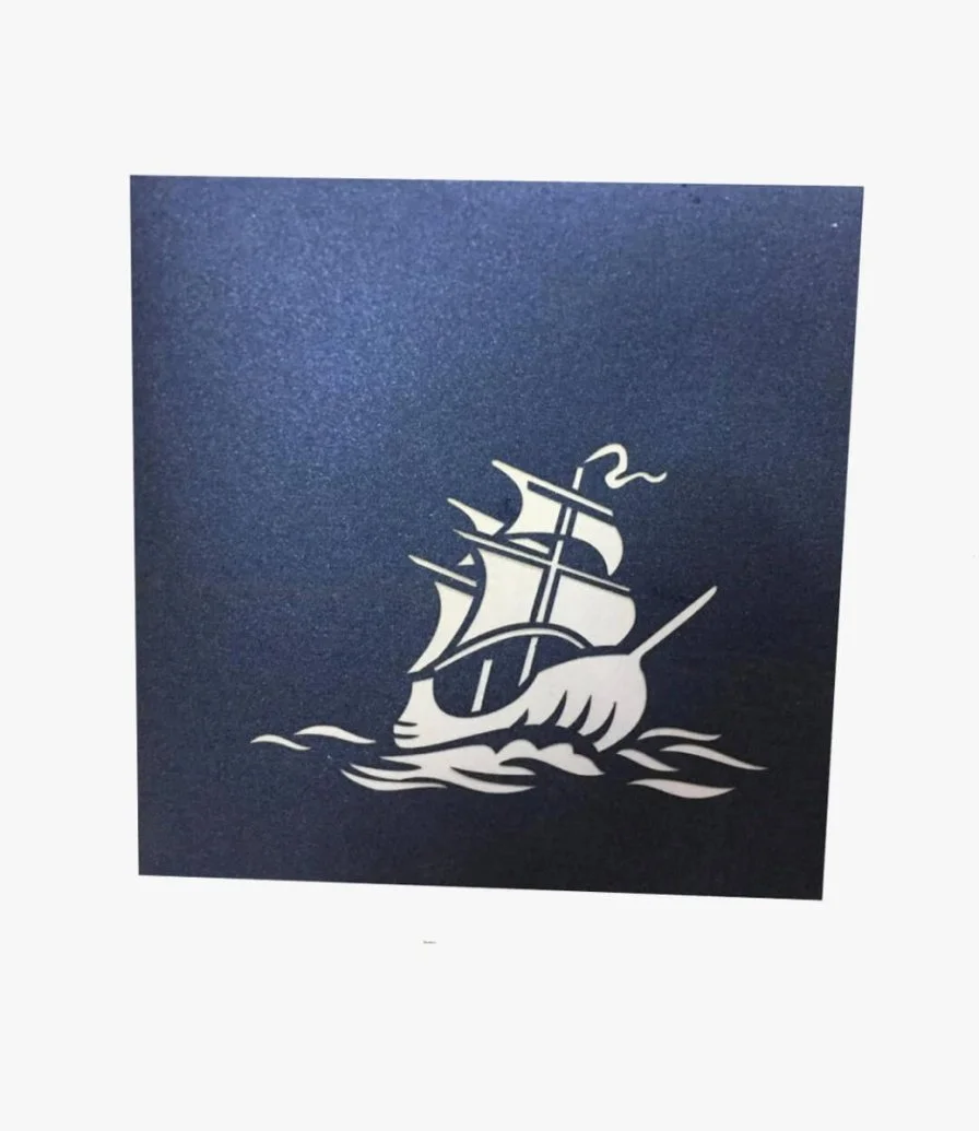 قارب القراصنة - بطاقة ثلاثية الأبعاد من أبرا كاردس