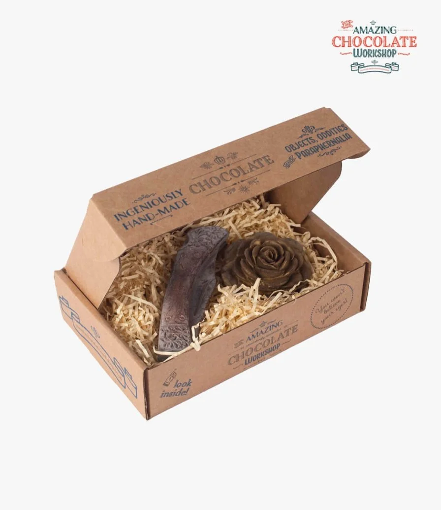 Pocket Knife & Flower Chocolate Set by The Amazing Chocolate Workshop
