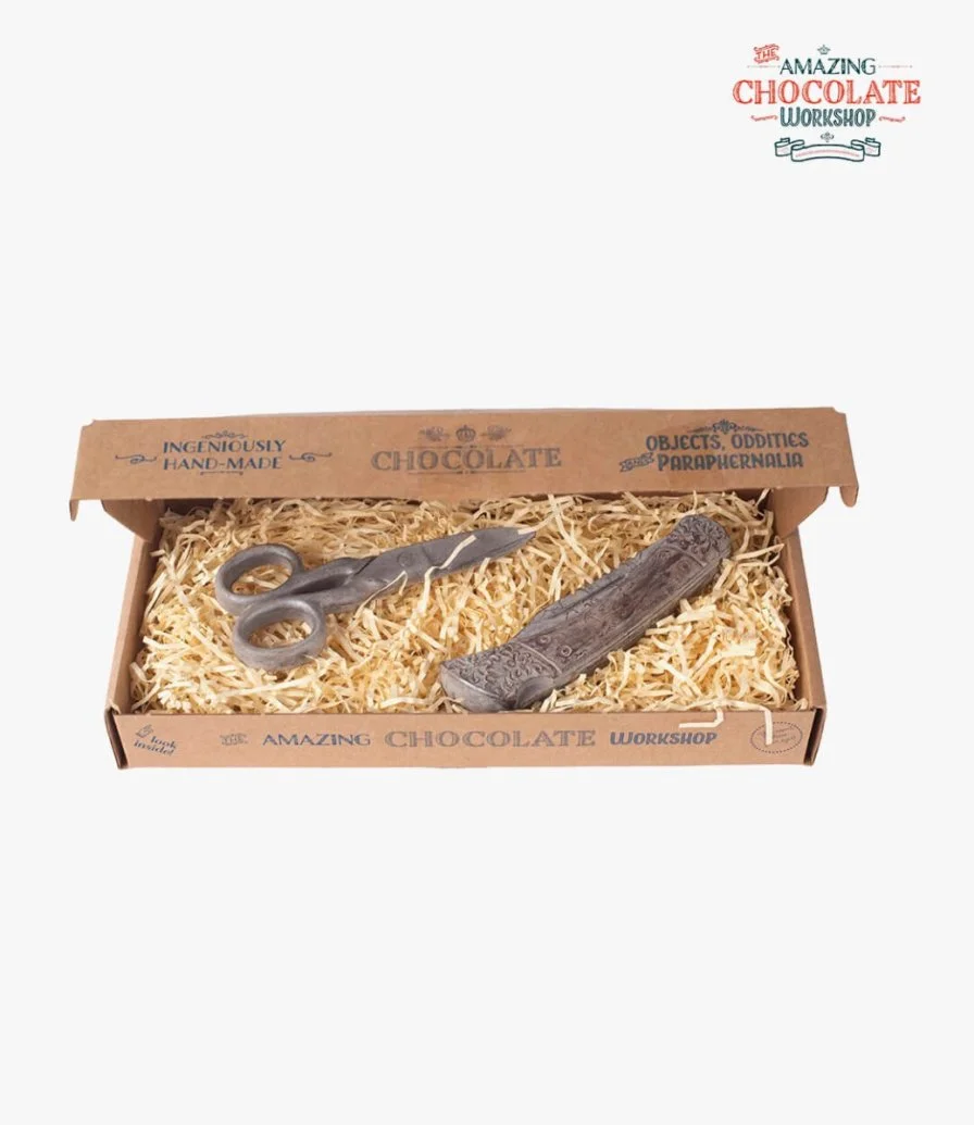 Pocket Knife & Scissors Chocolate Set by The Amazing Chocolate Workshop