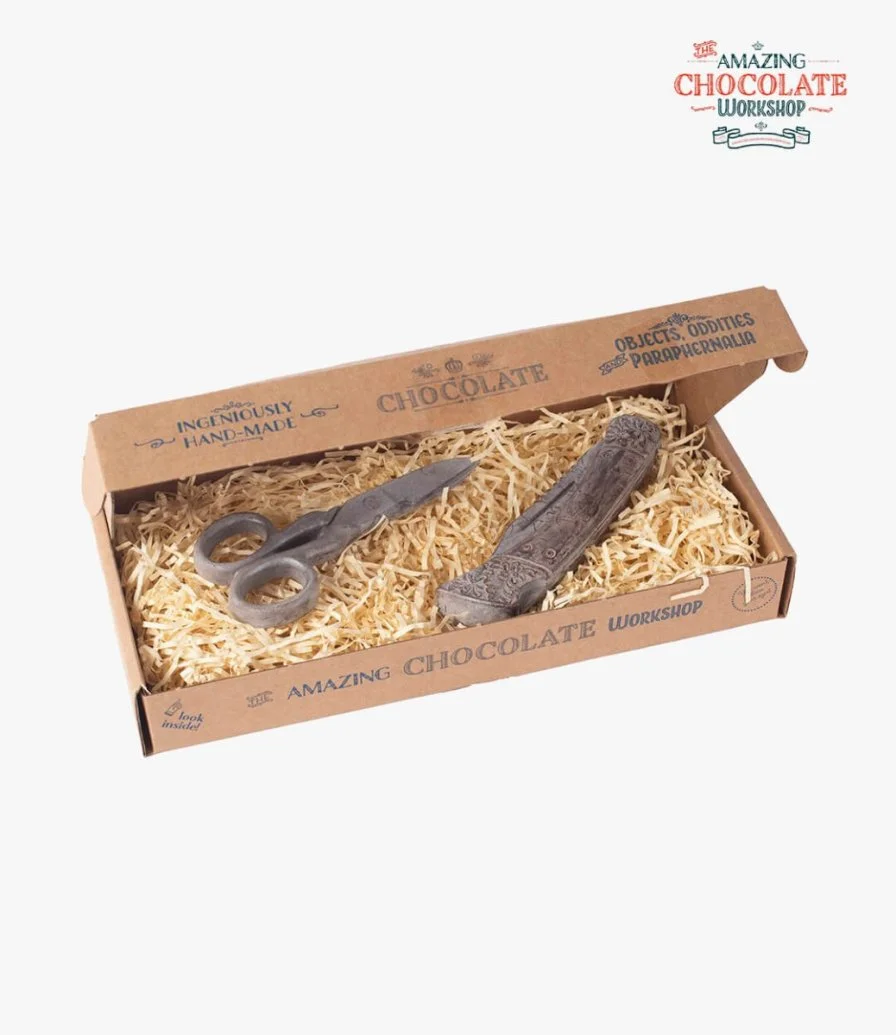 Pocket Knife & Scissors Chocolate Set by The Amazing Chocolate Workshop