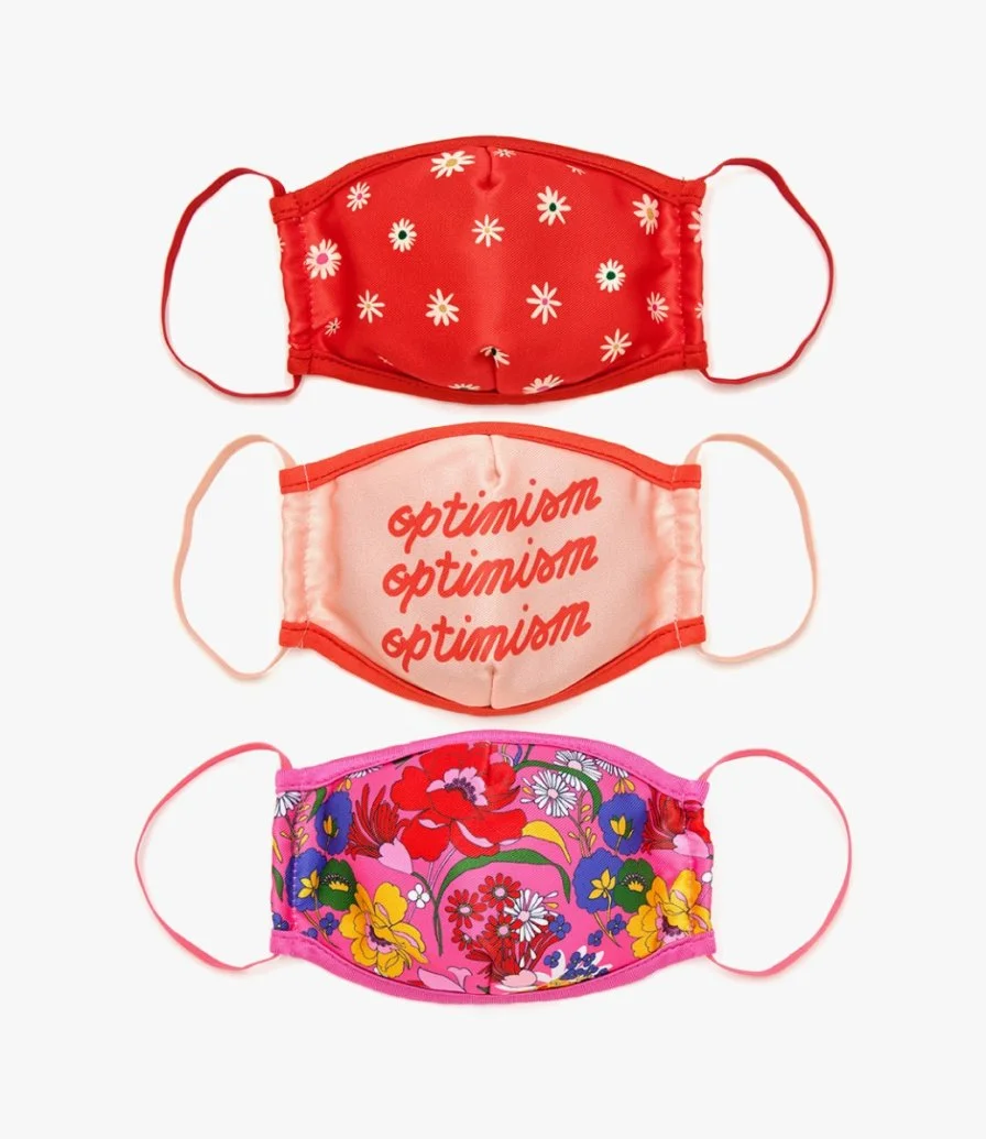 Positivity Mask - Set of 3 (Optimism/Daisy/Superbloom Pink) by ban.do