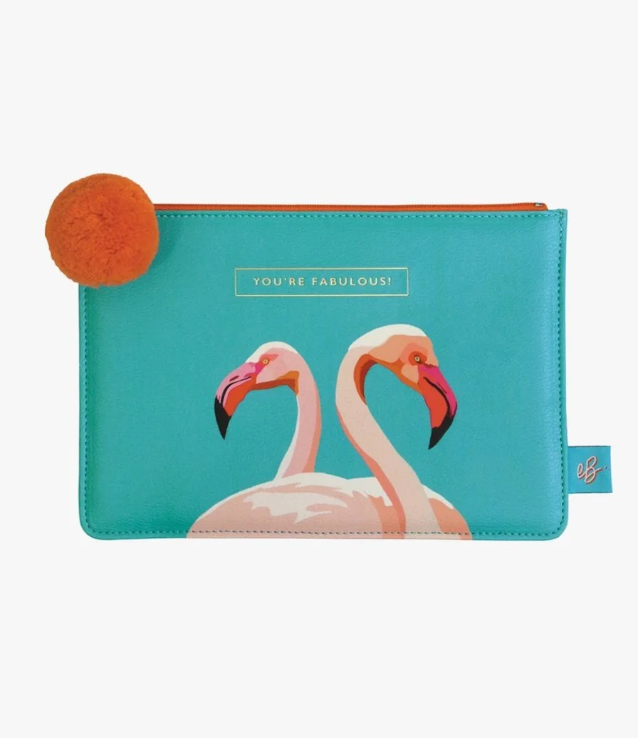 Flamingo Pouch by Emily Brooks