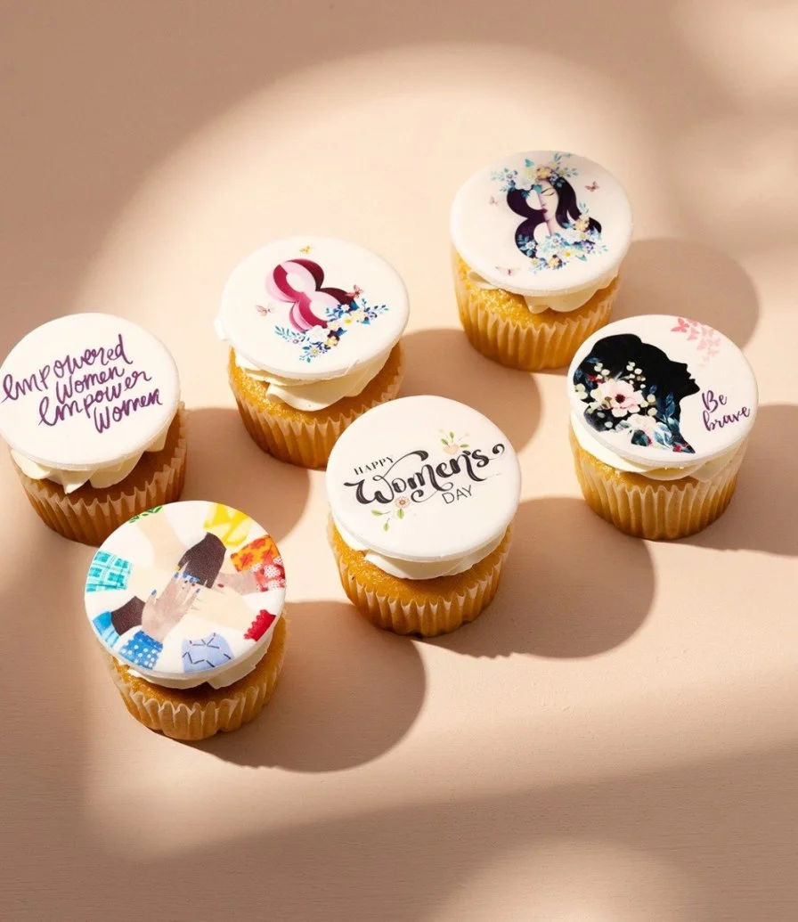 Printed Women's Day Cupcakes 6pcs by Cake Social