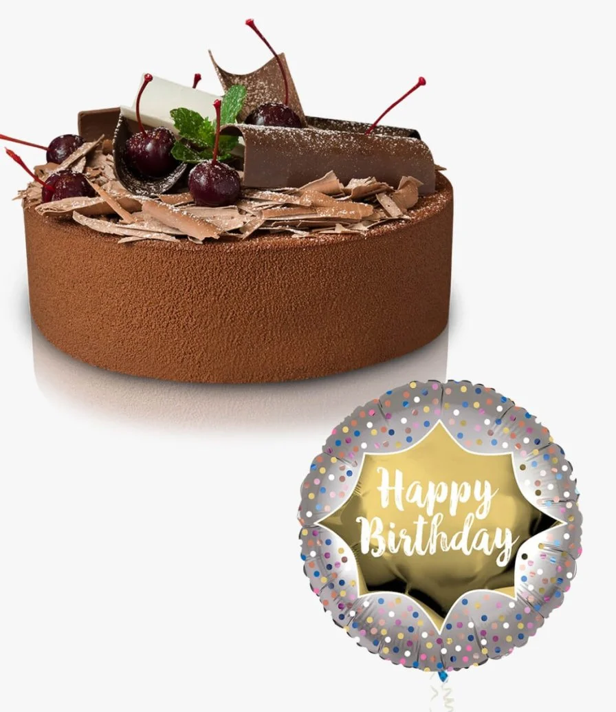 Black Forest Cake By Chateau Blanc + FREE Birthday Balloon