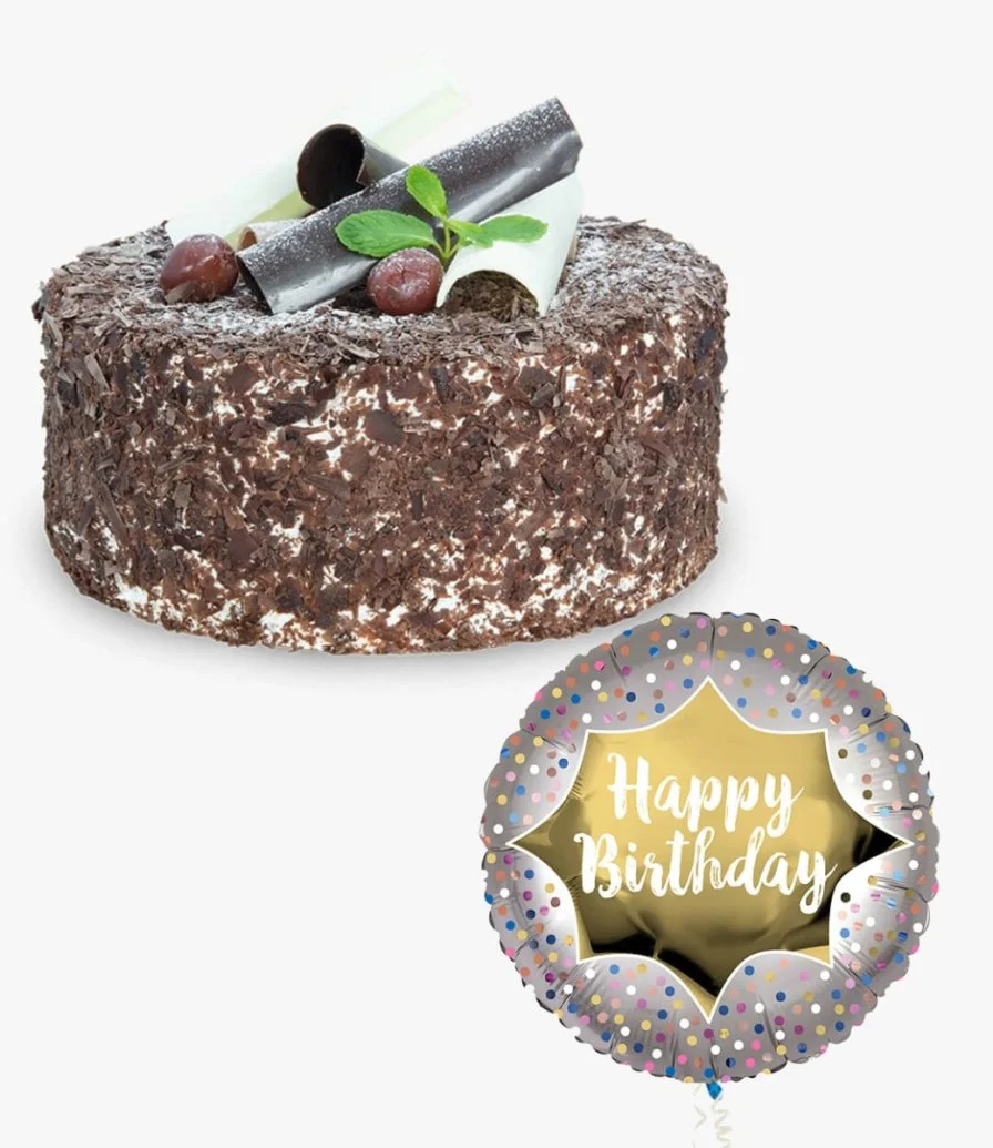 Black Forest Cake By Chateau Blanc + FREE Birthday Balloon