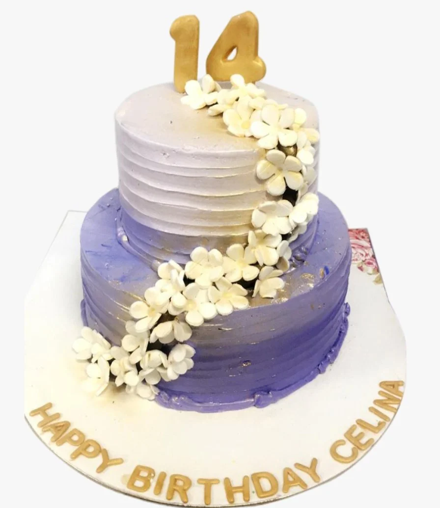 Purple 3D Birthday Cake
