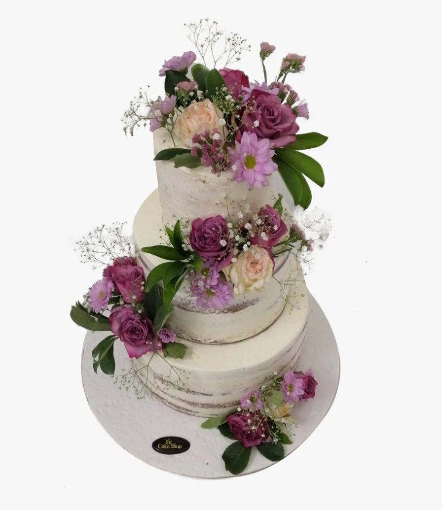 Purple Flowers 3D Cake