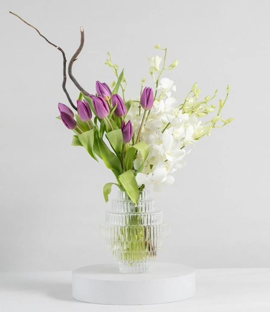 Purple Tulip Flower Arrangement