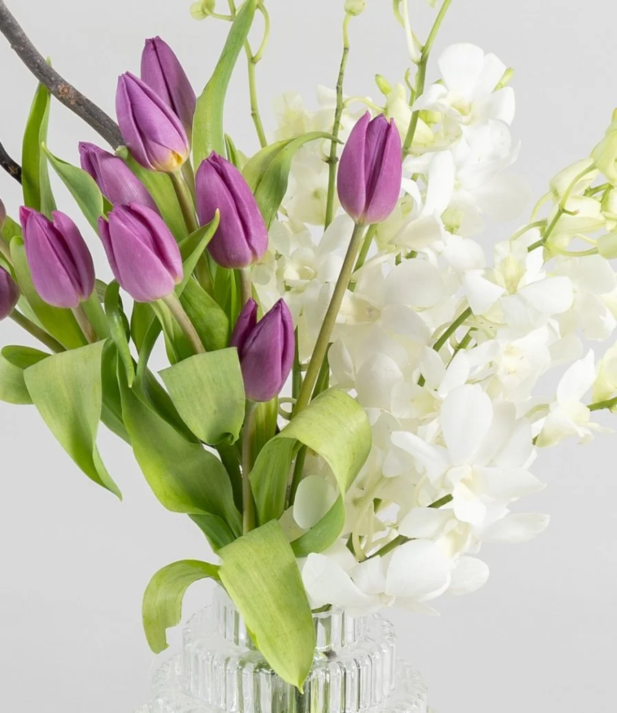 Purple Tulip Flower Arrangement