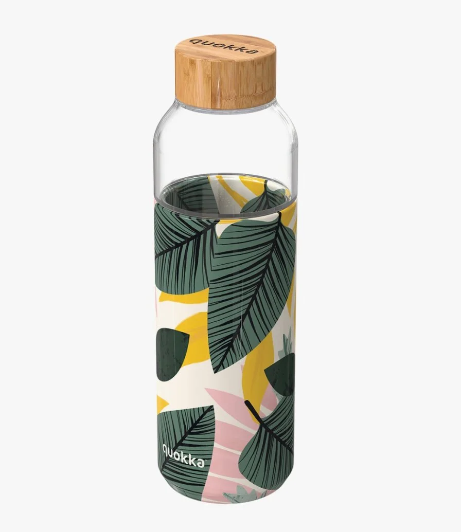 Quokka Glass Bottle With Silicone Cover Flow 660 ml Autumn Leaves