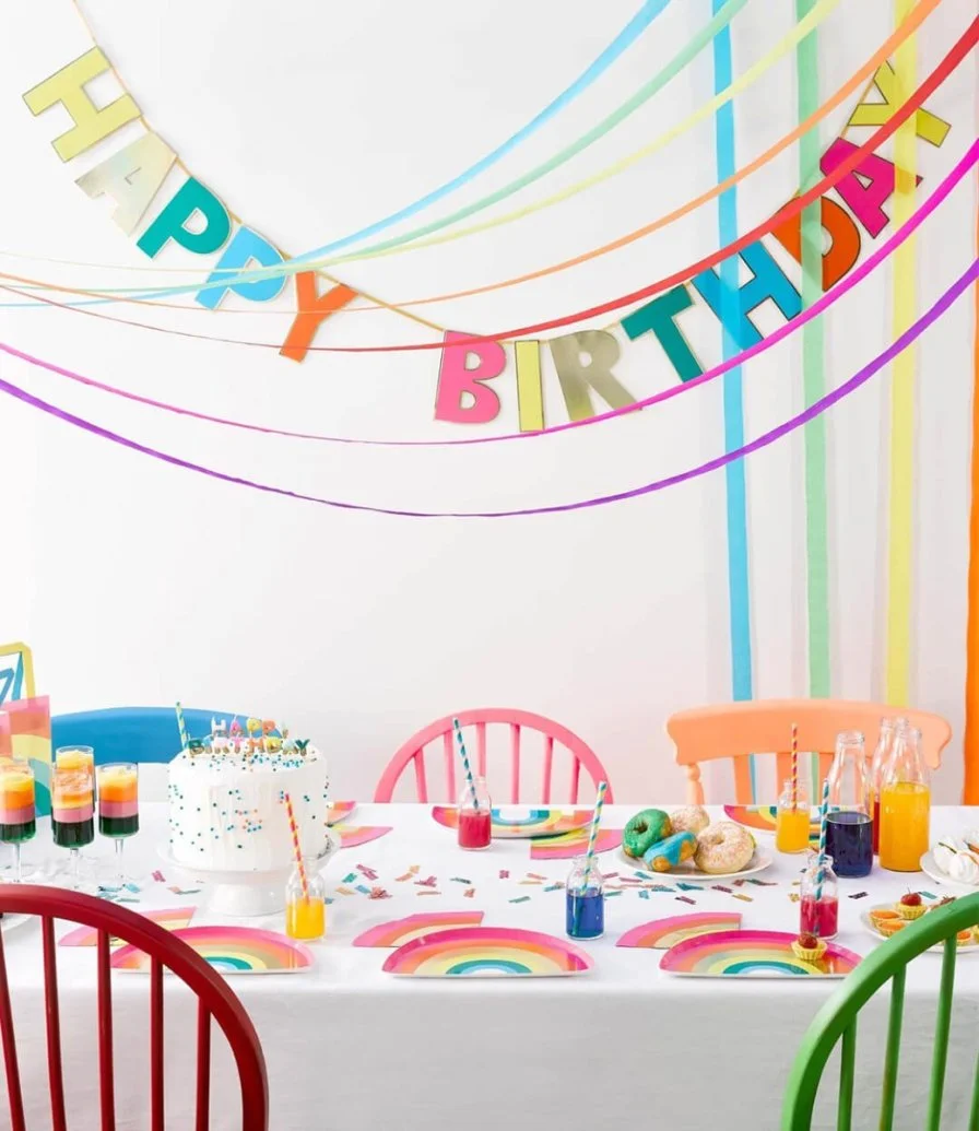 Rainbow Happy Birthday Garland 3meters by Talking Tables