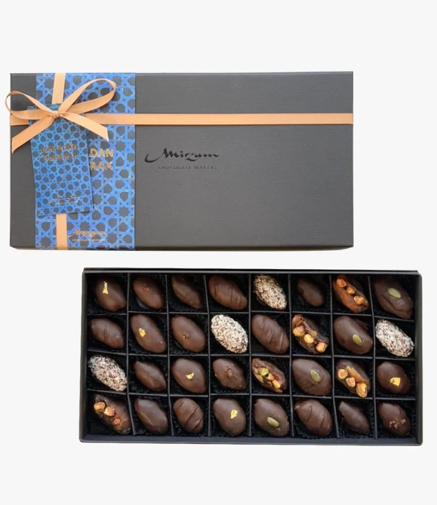  Dark Chocolate Dates Box of 32 By Mirzam