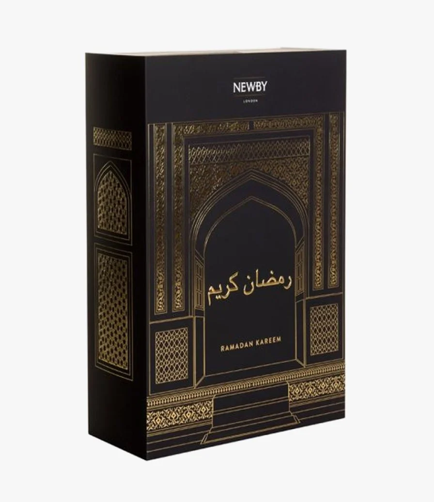 صندوق شاي رمضان كريم بشكل تقويم لون أسود