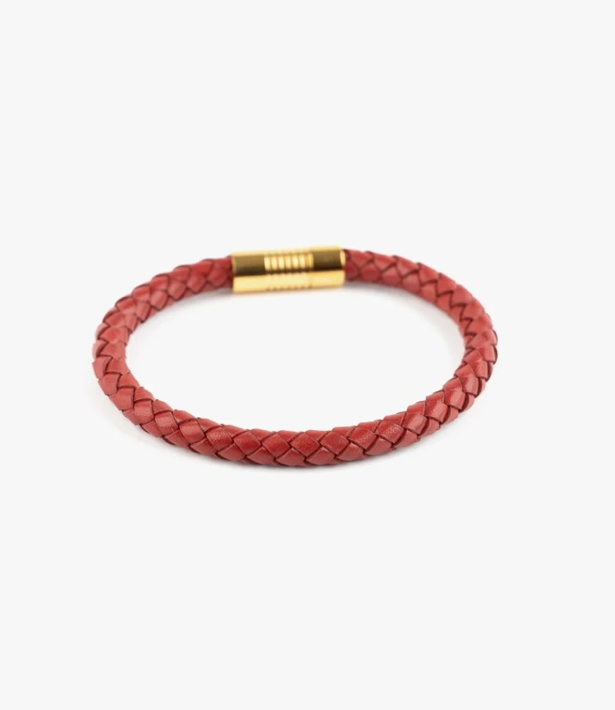 Red 6mm Leather Bracelet by ZUS  
