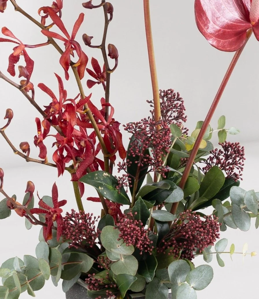Red Anthurium Flower Arrangement