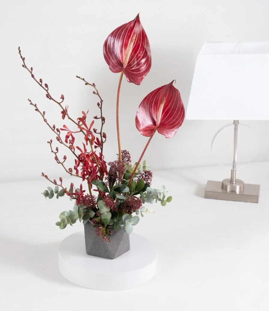 Red Anthurium Flower Arrangement