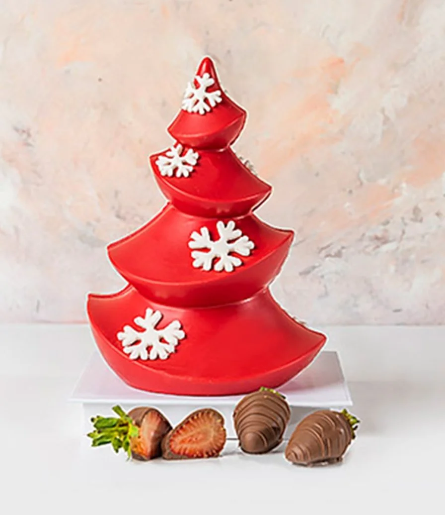 Red Chocolate Christmas Tree by NJD