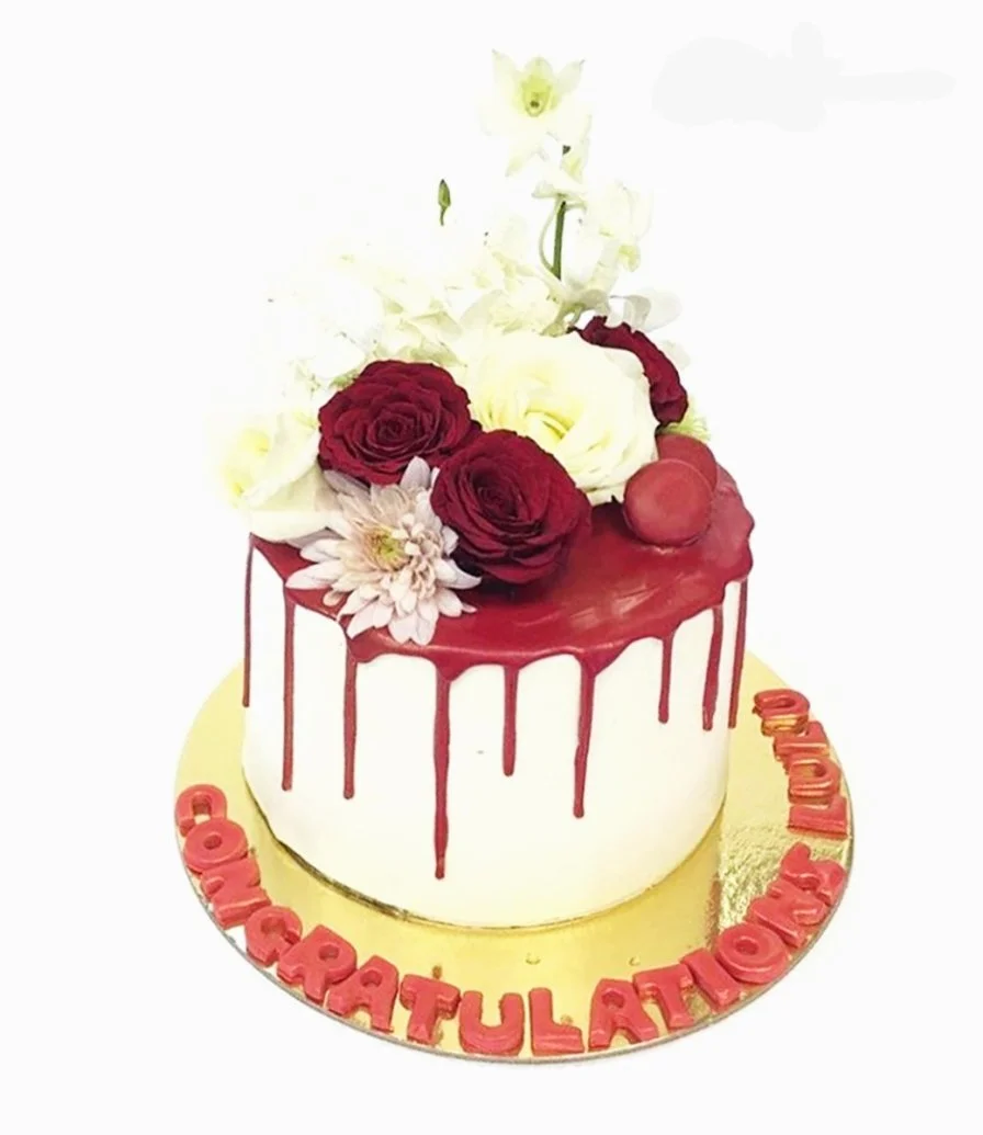 Red Flowers Cake by Cecil