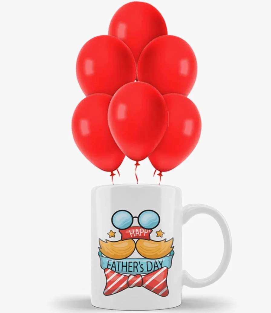 Red Father's Day Balloon And Mug Bundle