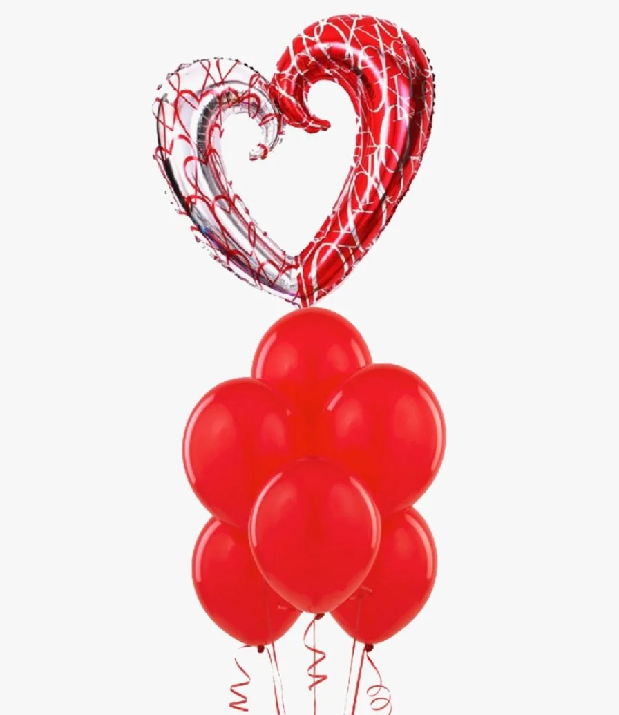 Red Heart Balloon Bouquet