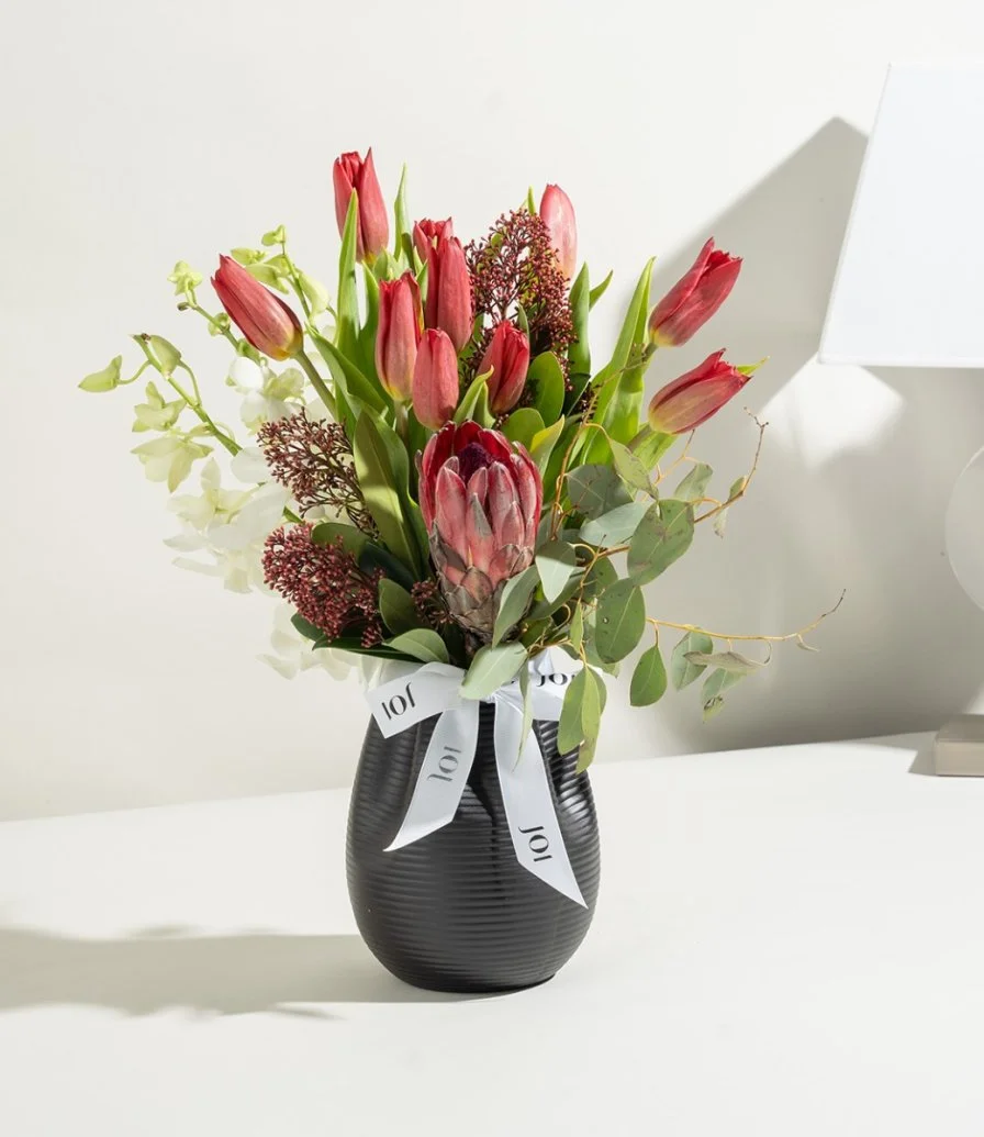 Red Tulips Flower Arrangement