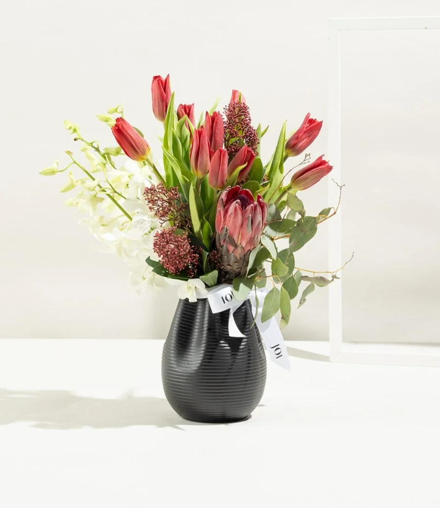 Red Tulips Flower Arrangement