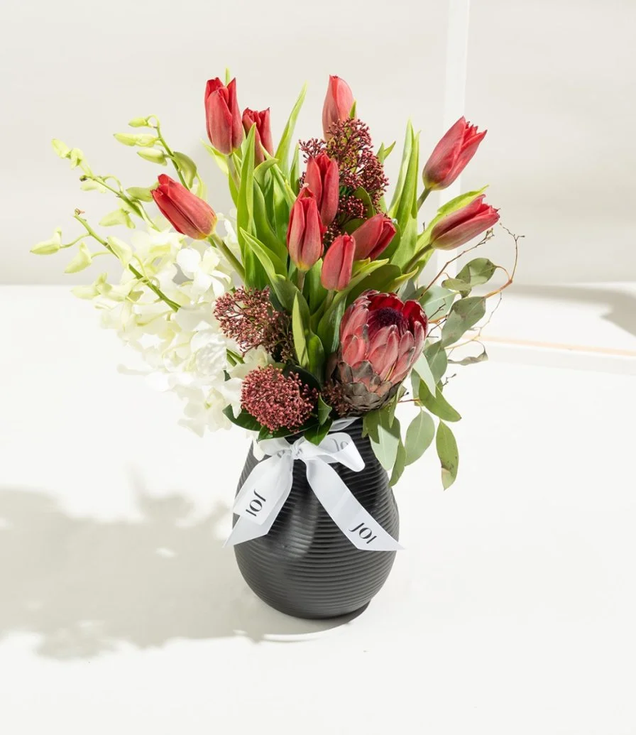 Red Tulips Flower Arrangement