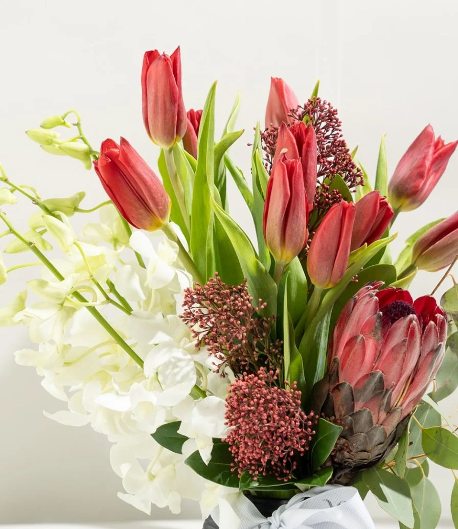 Red Tulips Flower Arrangement