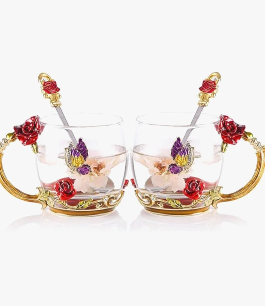 Rose and Butterfly Cup Set by De’longhi