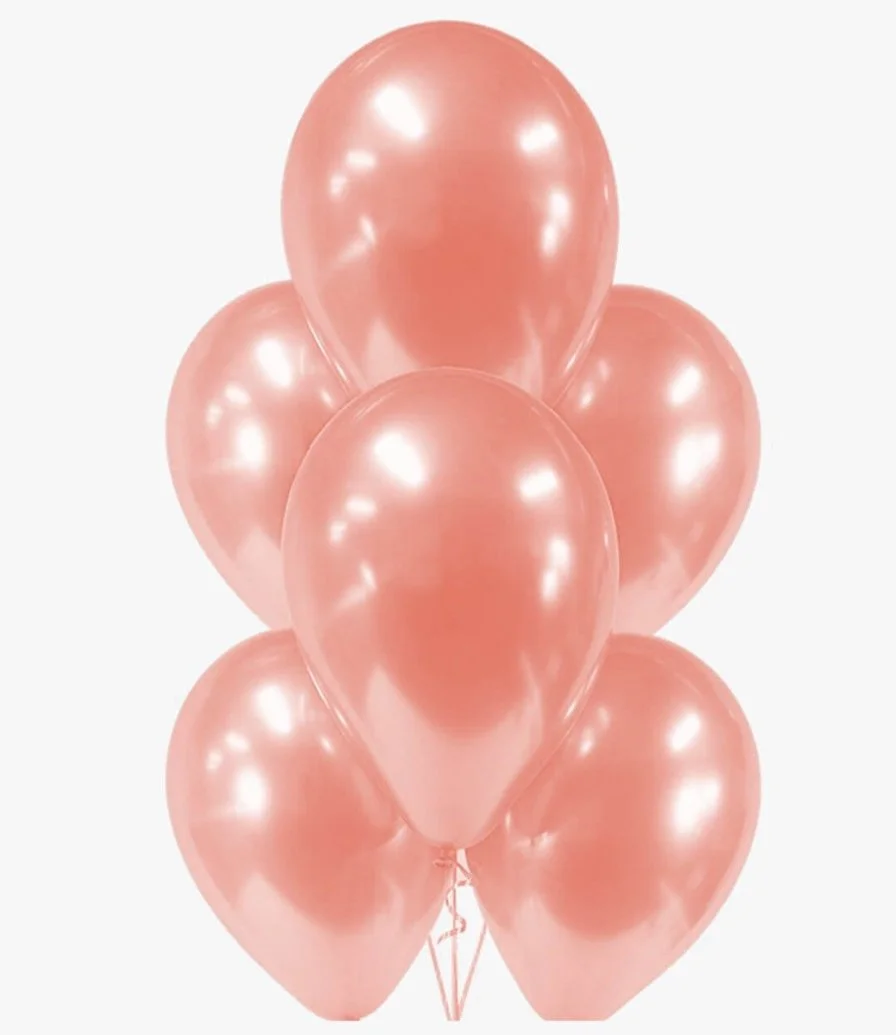  Rose Gold Chrome Latex Balloons