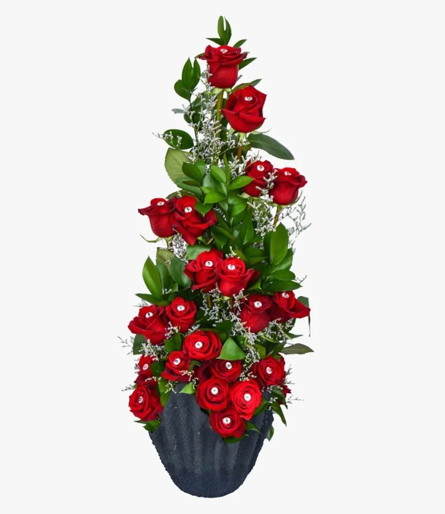 Roses With Diamonds Flower Bouquet 