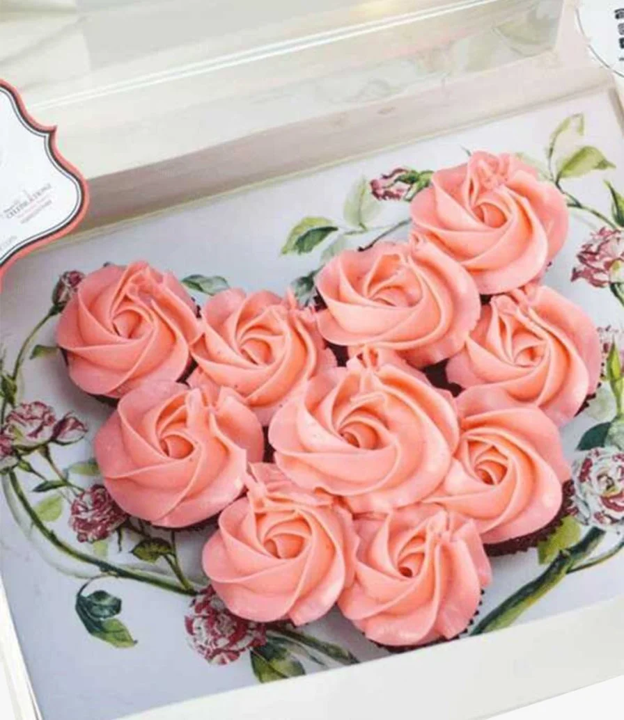 Rossetti Pink Cupcake Heart Gift By Sweet Celebrationz