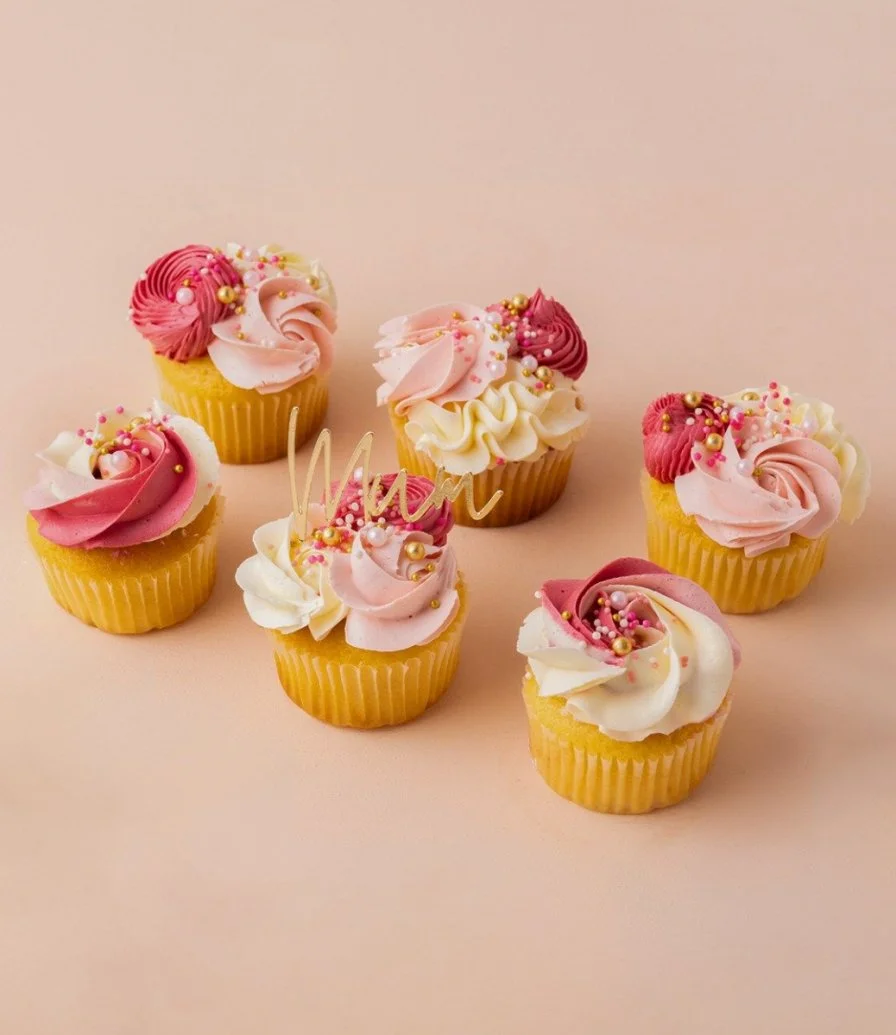 Rosy Pink Mother's Day Cupcakes Pack of 12 by Cake Social