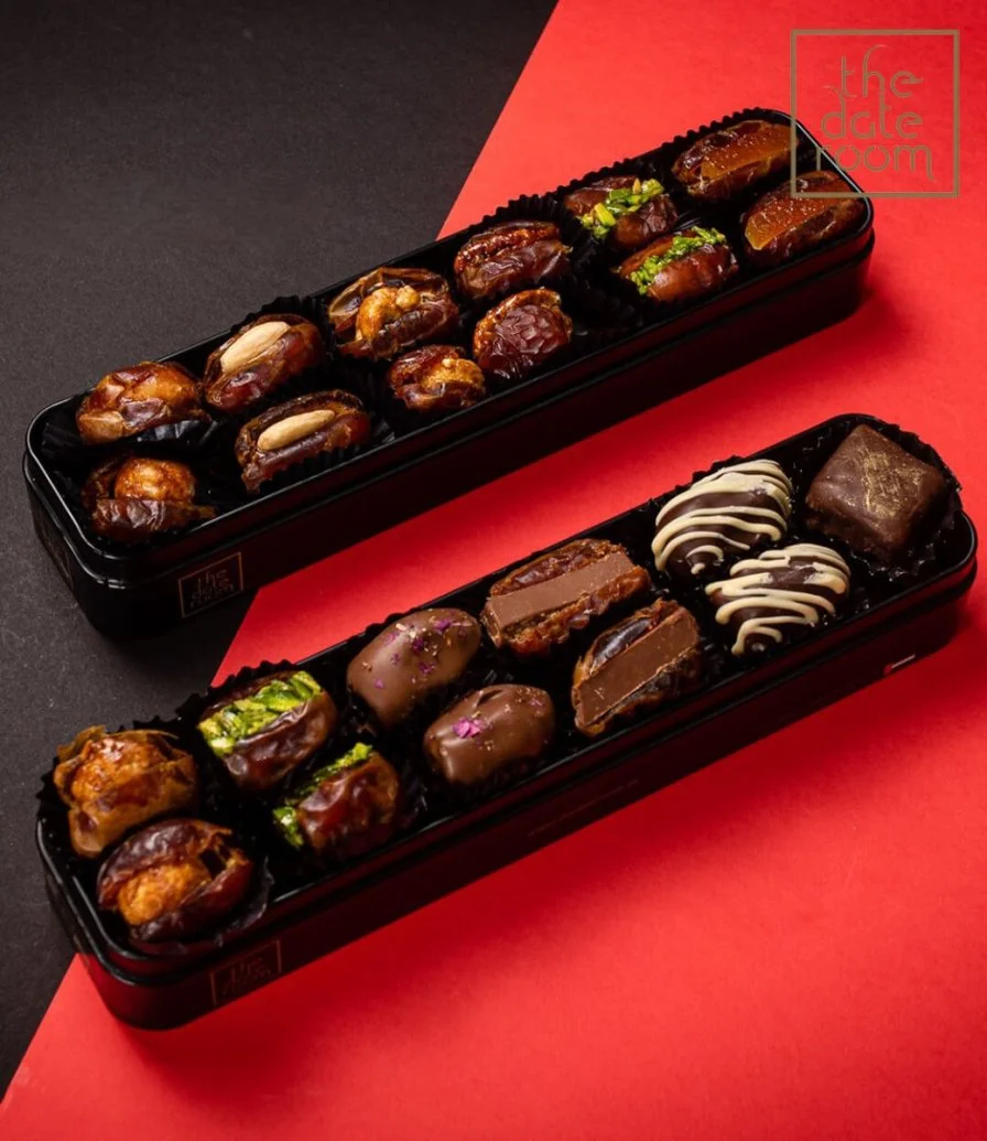 Royal Eid Box - Pack of 2 with stuffed date & Dates Chocolates By The Date Room