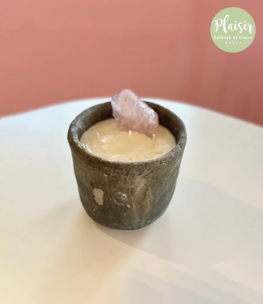 Rustic Soy  Candle with crystal - Style C By Plaisir
