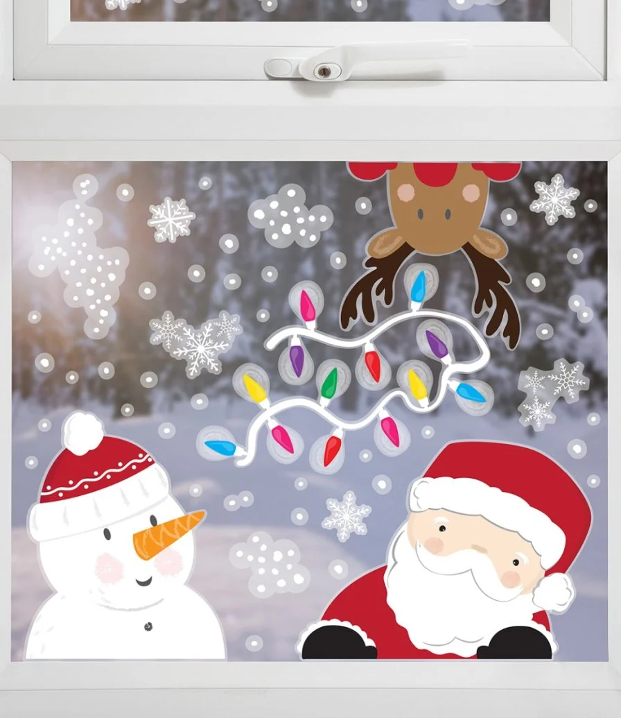 Santa and Reindeer Christmas Window Stickers by Ginger Ray
